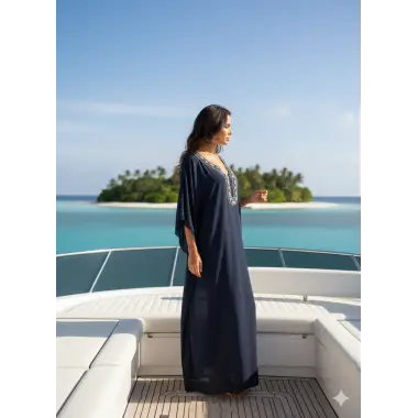 Sisam İthal yaka detay Krep Pareo Tasarım S 2026