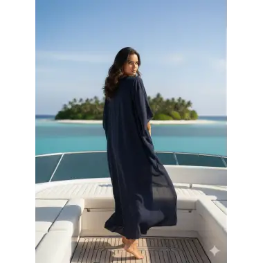 Sisam İthal yaka detay Krep Pareo Tasarım S 2026