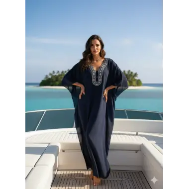 Sisam İthal yaka detay Krep Pareo Tasarım S 2026