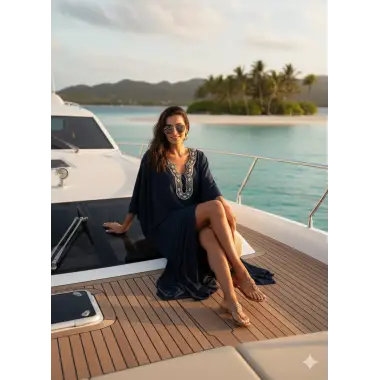 Sisam İthal yaka detay Krep Pareo Tasarım S 2026