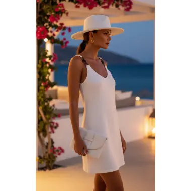 Kefalonya Adası Örme Asklı Toka detay Elbise Tasarım