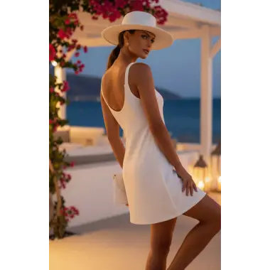 Kefalonya Adası Örme Asklı Toka detay Elbise Tasarım