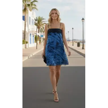 Lampedusa İthal şifon Püksül detay Straplez Askılı Elbise Tasarım