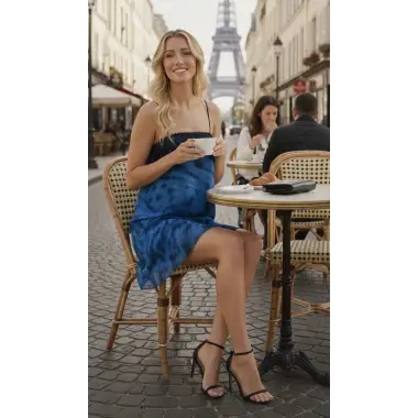 Lampedusa İthal şifon Püksül detay Straplez Askılı Elbise Tasarım