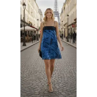 Lampedusa İthal şifon Püksül detay Straplez Askılı Elbise Tasarım