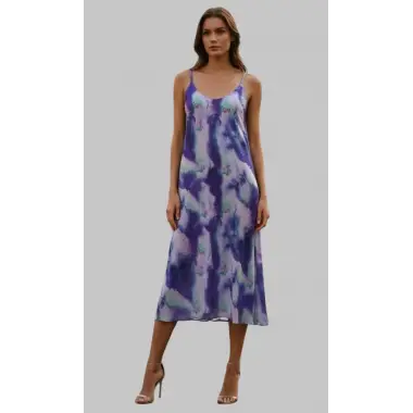 New Jersey Askılı Desenli Elbise Tasarım 2026