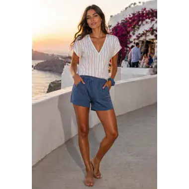 Benetto Pamuk keten İkili Takım Tasarım