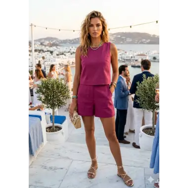 Margot melo Sade Keten İkili Takım Tasarım