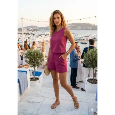 Margot melo Sade Keten İkili Takım Tasarım