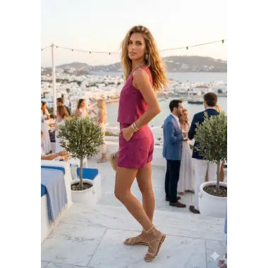 Margot melo Sade Keten İkili Takım Tasarım