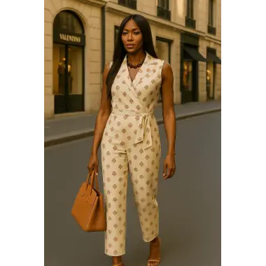 Artemis Organik Kruvaze Bağlama Detay İkili Keten Pantolon Tasarım Takım