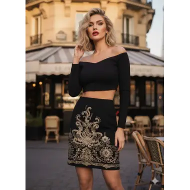 Atlantis Lord Nakışlı İthal Örme Etek Tasarım W 2026