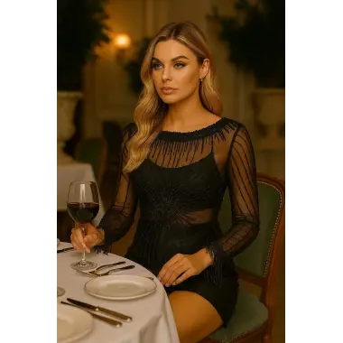 Blaire İthal Tül Payet İşlemeli Tasarım Bluz W 2026