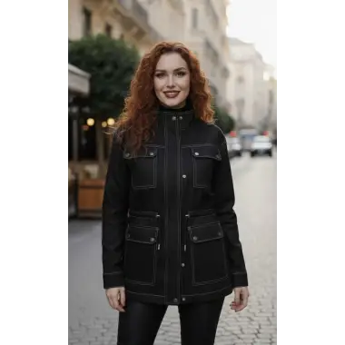 Ducker Dikiş Detay Gabardin ceket WR Tasarım