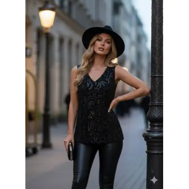 Giulia İthal Şifon Tül İşlemeli Tasarım Bluz S 2026