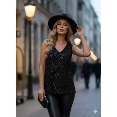 Giulia İthal Şifon Tül İşlemeli Tasarım Bluz S 2026