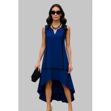 Gizella Biye Detay Çift Cep İthal Krep Elbise