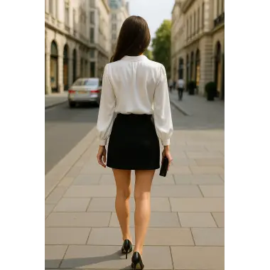 İsabella Hakim Yaka Saten Bluz