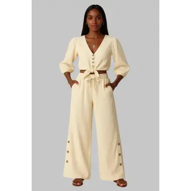 izmir Keten ikili Crop Takım