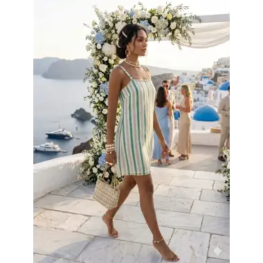 Juliette kiki Pamuk Keten Yaka boncu Detay Elbise Tasarım