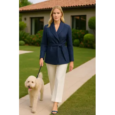 LasVegas Laklı Örme Tasarım Ceket