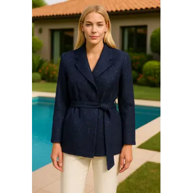 LasVegas Laklı Örme Tasarım Ceket