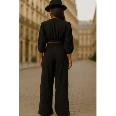 Marekeş Keten Crop ikili Takim