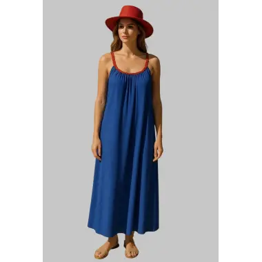 Mirabel Şifon Örme Askılı Tasarım Elbise