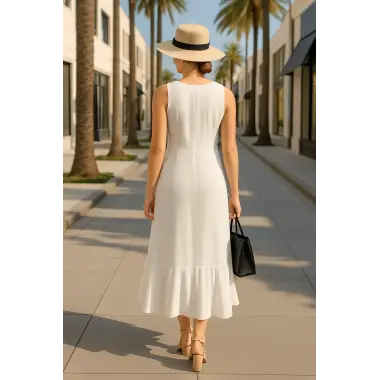 Monaco Brode Örme Elbise Şık Trend