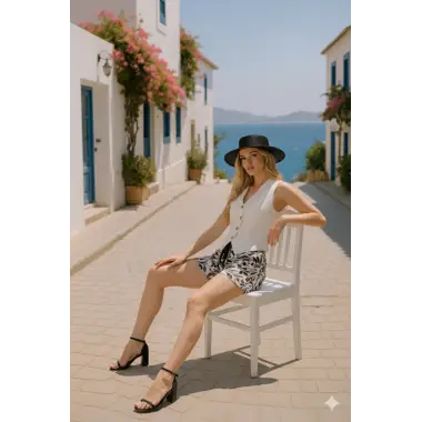 Vanessia Keten İkili Yelek Takım