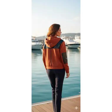 Wandera Deri Bloklu Kapüşonlu Bomber Ceket