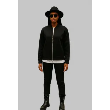 Zegata Fermuarlı Bomber Örme Ceket