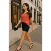 Gina Omuz Dantel Detay İthal Şifon Bluz