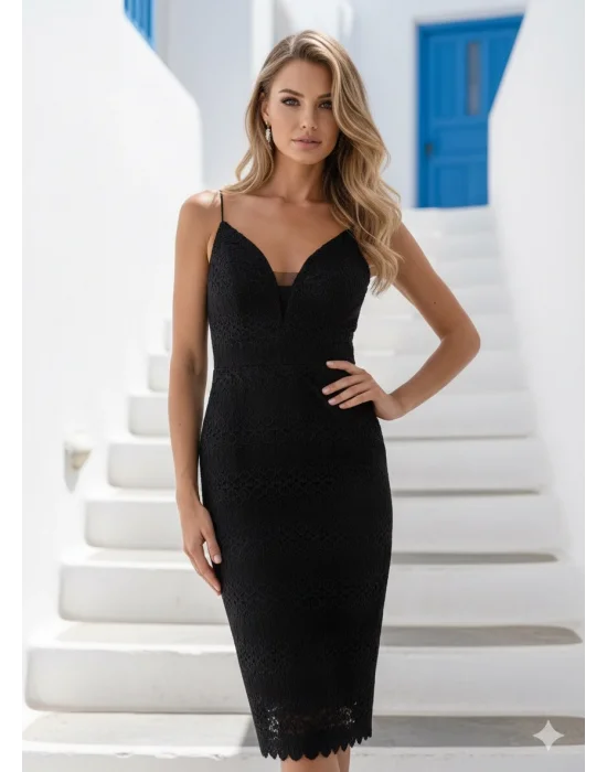 Donetella İthal Dantel Brode Tasarım Elbise S 2026