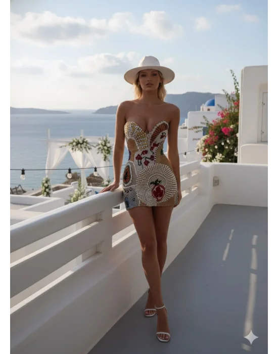 Gloryy Bella İthal Taş işlemeli Tasarım Elbise S 2026