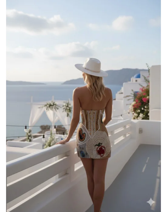 Gloryy Bella İthal Taş işlemeli Tasarım Elbise S 2026