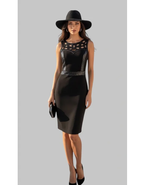 Michelangelo Nakış İşlemeli Krep Elbise Tasarım S 2026