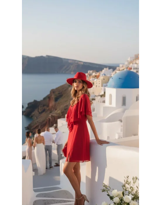 Monica Valonlu İthal Şifon Elbise Tasarım S 2026