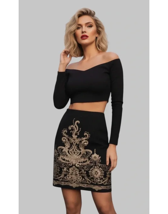 Atlantis Lord Nakışlı İthal Örme Etek Tasarım W 2026