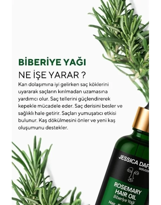 Biberiye Yağı Complexi Yıpranmış Saçlar İçin Hızlı Saç Uzatan Biotinli Saç Bakım Serumu