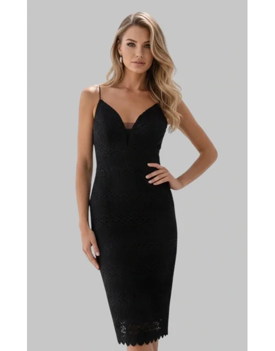 Donetella İthal Dantel Brode Tasarım Elbise S 2026