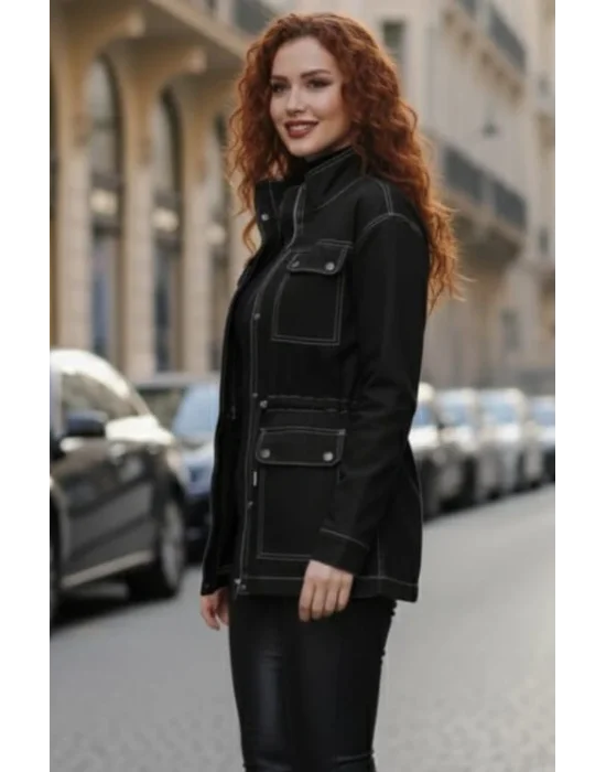 Ducker Dikiş Detay Gabardin ceket WR Tasarım