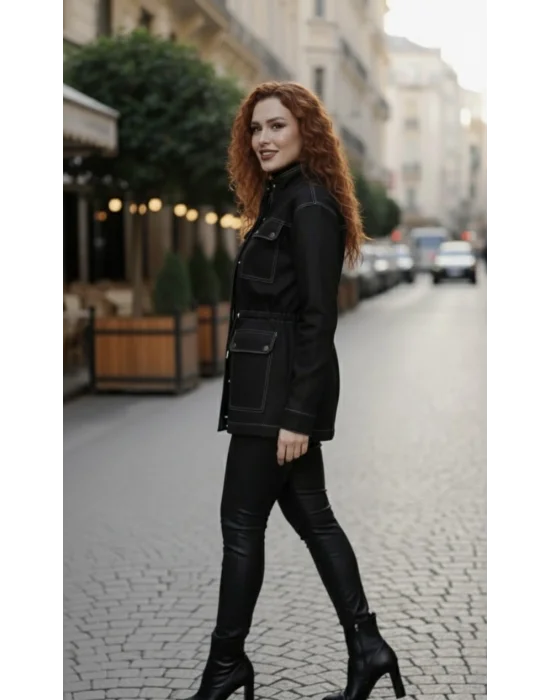 Ducker Dikiş Detay Gabardin ceket WR Tasarım