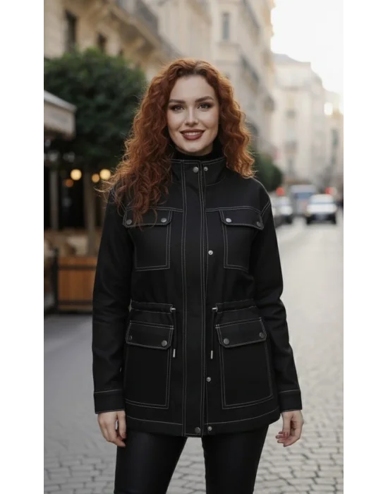 Ducker Dikiş Detay Gabardin ceket WR Tasarım