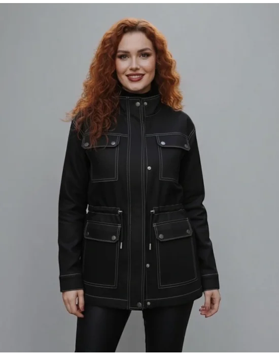 Ducker Dikiş Detay Gabardin ceket WR Tasarım