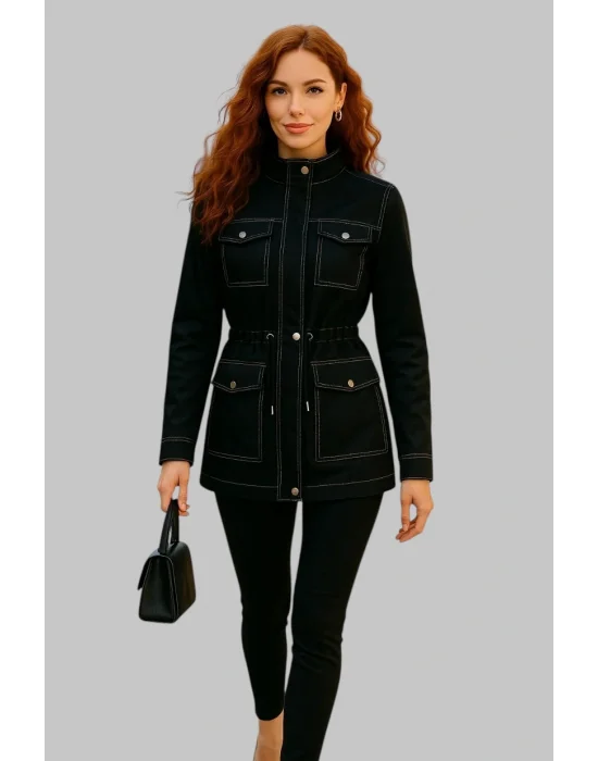 Ducker Dikiş Detay Gabardin ceket WR Tasarım