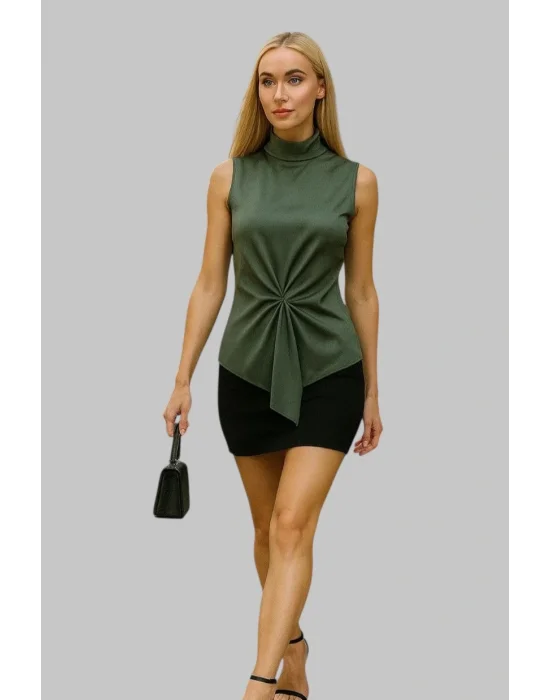 Genita Krep Saten Bluz