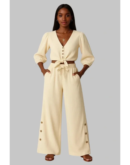 izmir Keten ikili Crop Takım