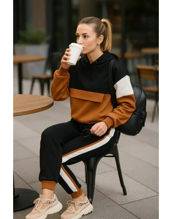 Kiki Tarçın Renk Bloklu Eşofman Takım