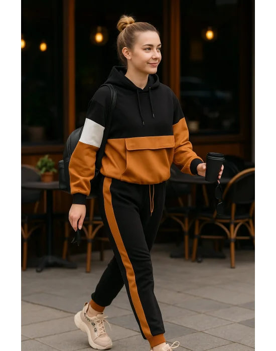 Kiki Tarçın Renk Bloklu Eşofman Takım